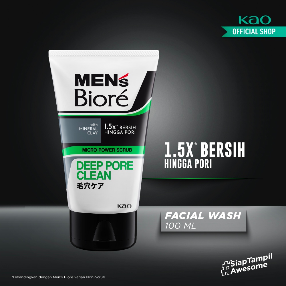 Jual Men S Biore Micro Scrub Sabun Muka Pria Untuk Kulit Kusam Deep