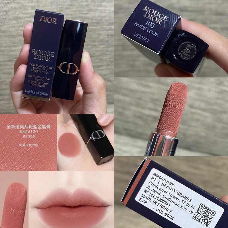 Jual NEW MINI SIZE DI R ROUGE VELVET LIPSTICK 100 NUDE LOOK
