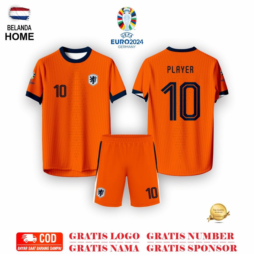 Jual JERSEY TIMNAS BELANDA EURO 2024 TERBARU HOME AWAY FULL PRINTING