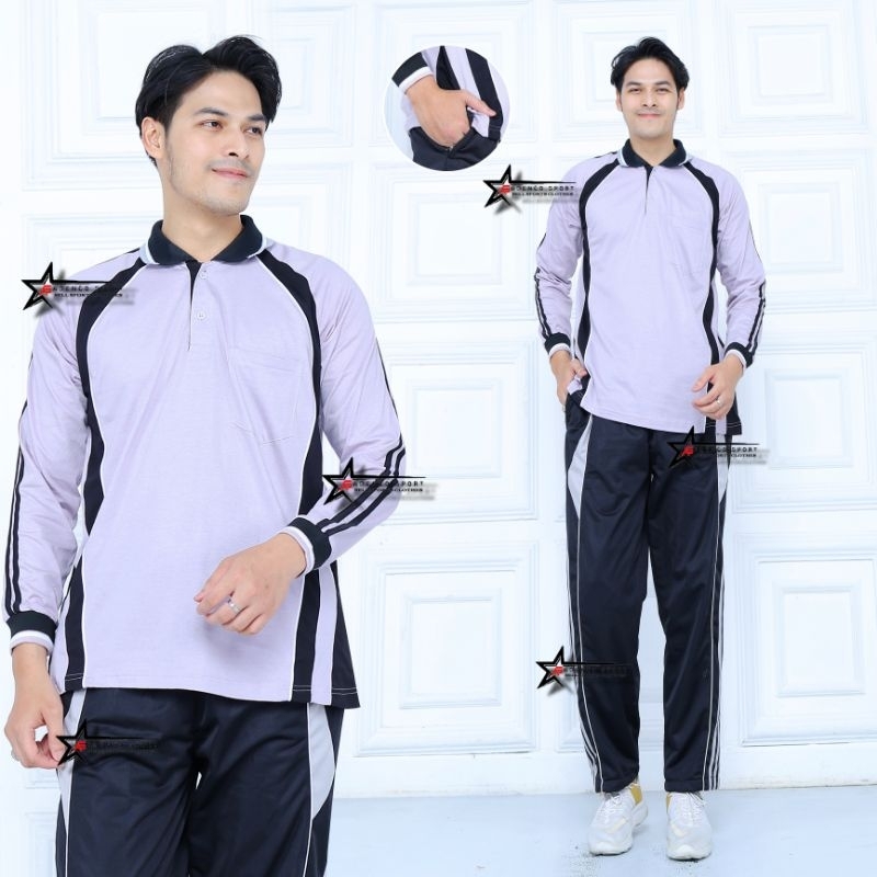 Jual Baju Olahraga Senam 1 Set Training Panjang Pakai Saku Setelan