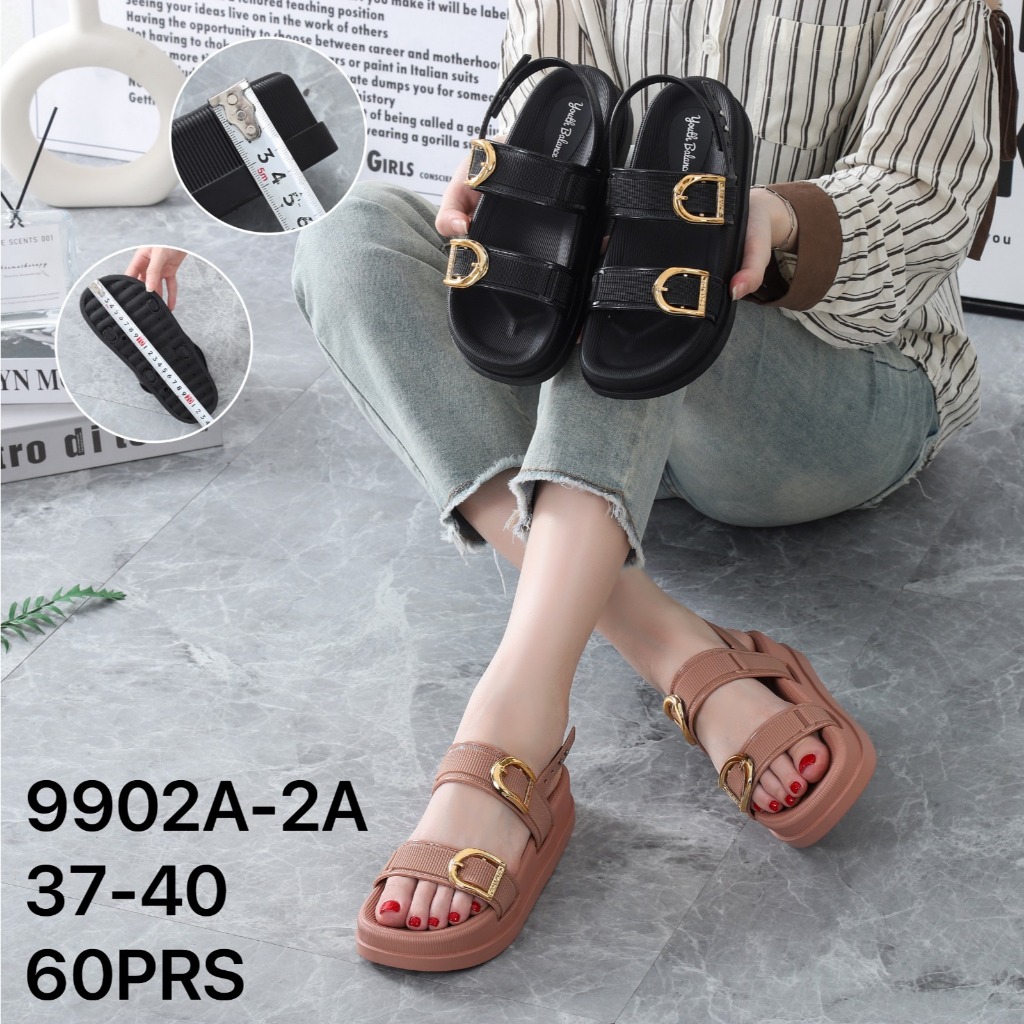 Jual Sandal Gunung Wedges Tali Wanita Strap Karet Sandal Tali Ban Dua