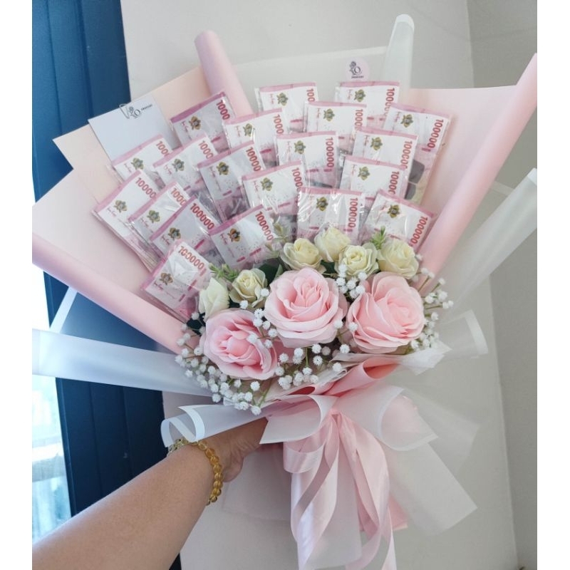 Jual Buket Uang Mainan Lembar Money Bouquet Buket Kosongan