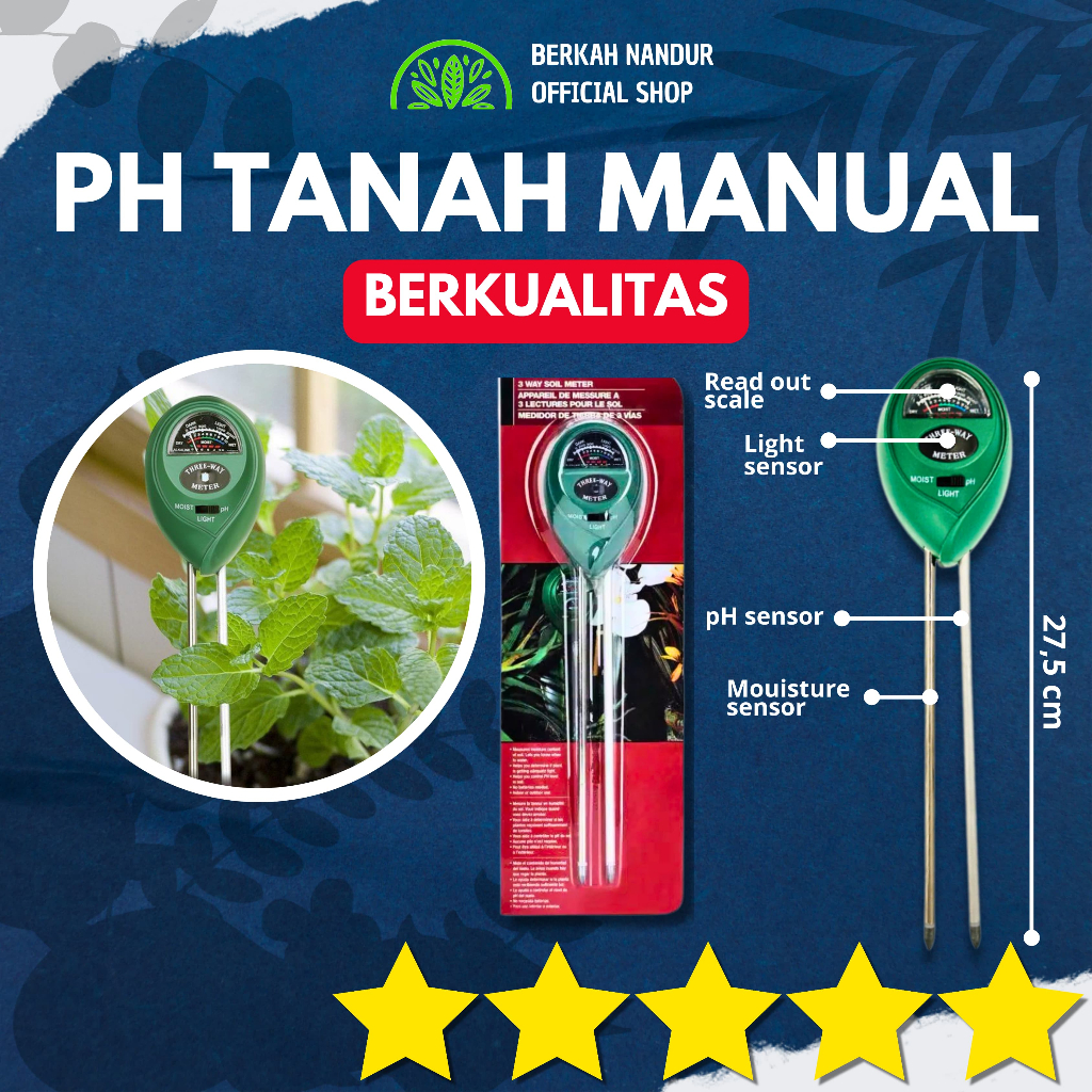 Jual Alat Ukur PH Tanah 3 In 1 Alat Ukur Kelembaban Tanah Alat Ukur