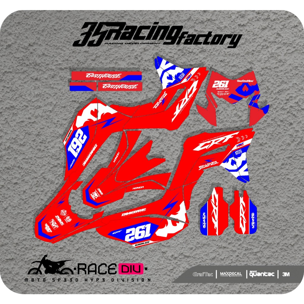 Jual Decak CRF 150 Full Body Decal Crf Supermoto Decal Crf Merah