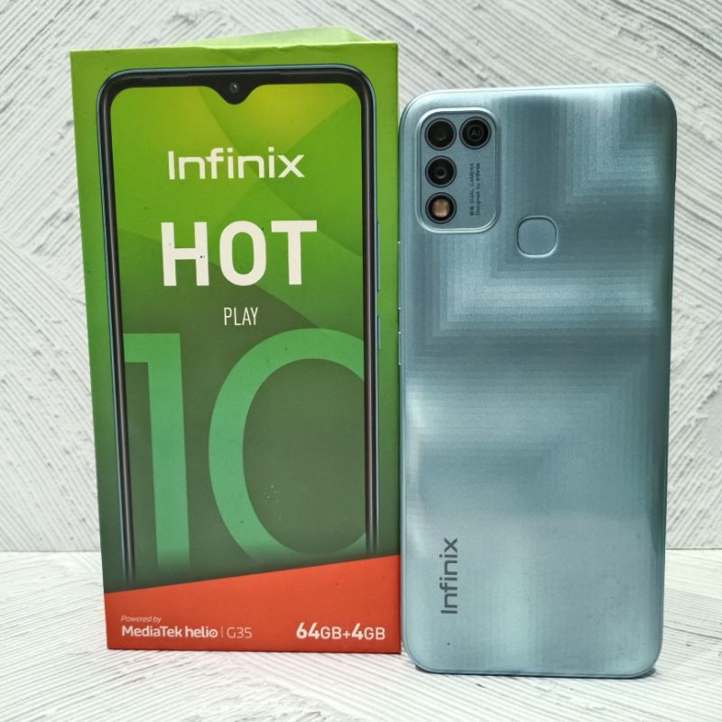 Jual Infinix Hot 10 Play 4 64 GB Handphone Second Fullset Shopee