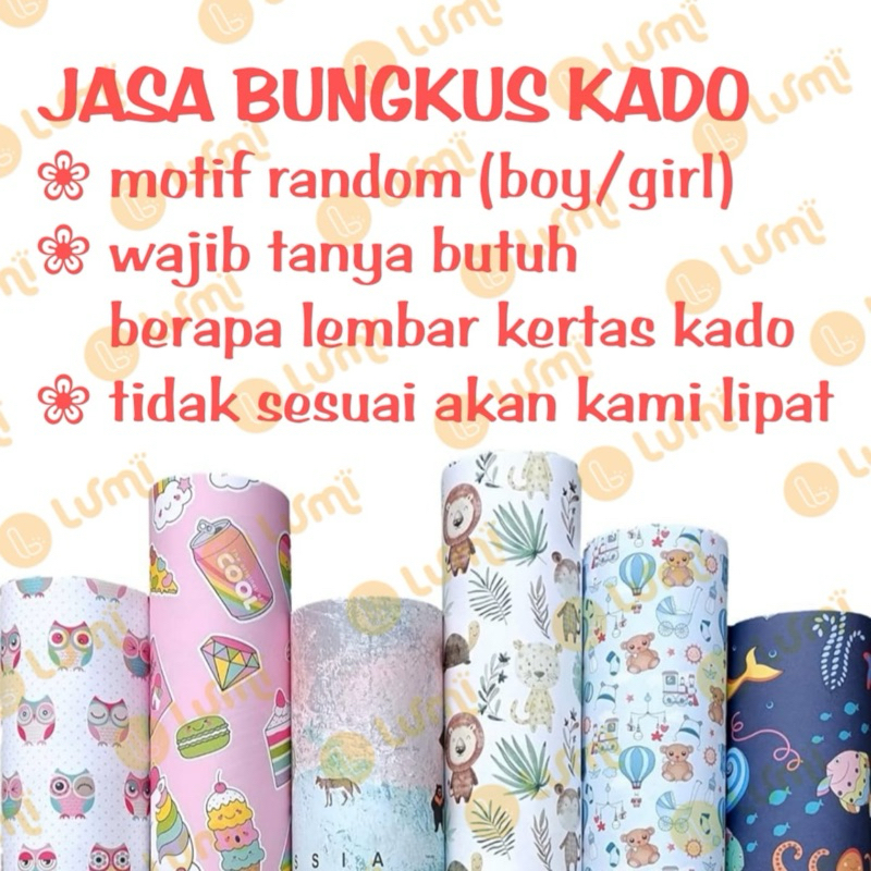 Jual Jasa Bungkus Kertas Kado Motif Random Lembar Shopee Indonesia