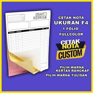 Jual Cetak Nota Custom Ukuran Folio F Full Ply Ply Ply Ply