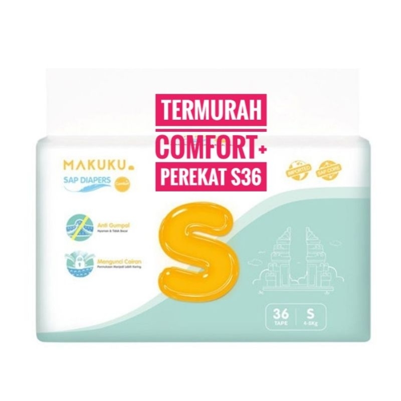 Jual MAKUKU SAP DIAPERS POPOK ANTI RUAM COMFORT FIT NB S M L XL