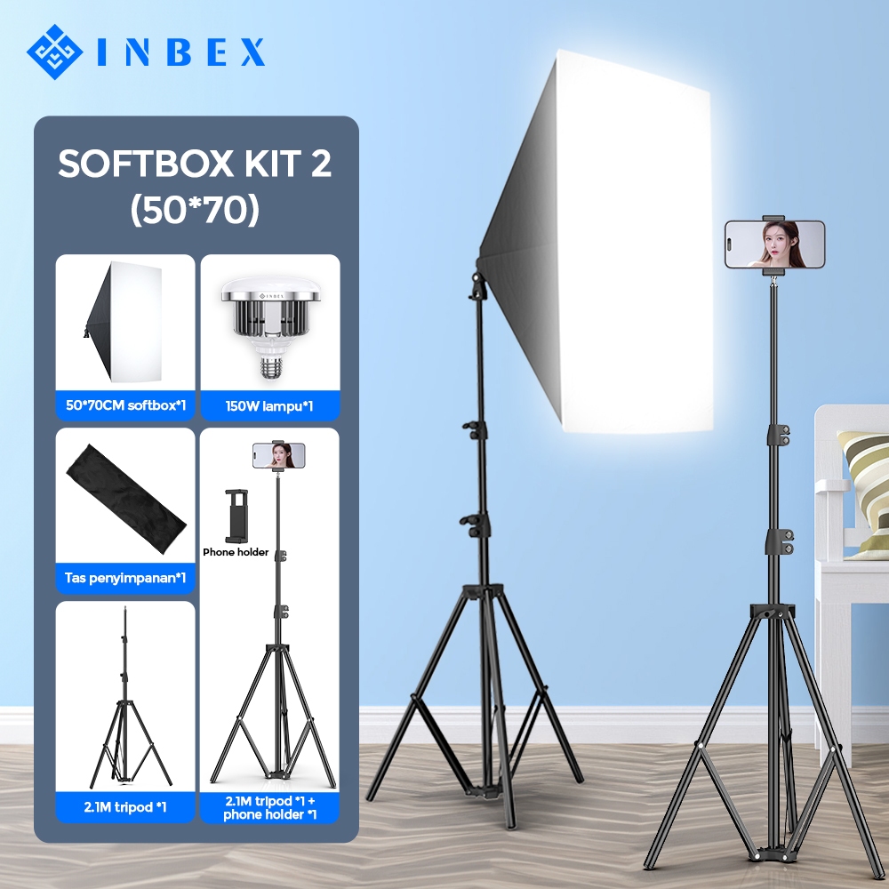 Jual INBEX Lighting Studio Softbox Lighting Paket Studio Foto Light