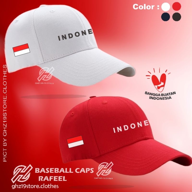 Jual Topi Baseball Indonesia Merah Putih Bendera Flag Premium Distro