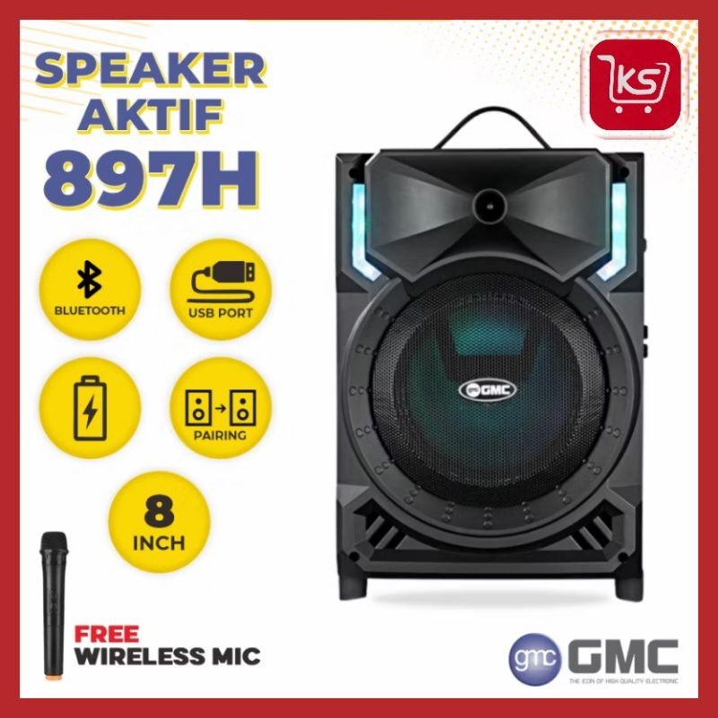 Jual Speaker Gmc H Inch Mic Wireless Karaoke Bluetooth