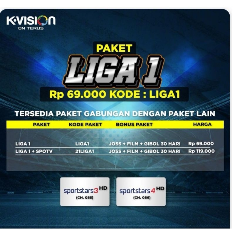 Jual Paket Kvision Cling Liga 1 MNC Group 6 Bln 1 Tahun Paket Mnc