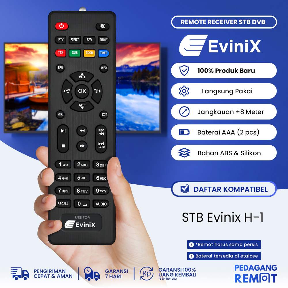 Jual Remot Remote Receiver STB DVB T2 Parabola Evinix H 1 H1 UHF