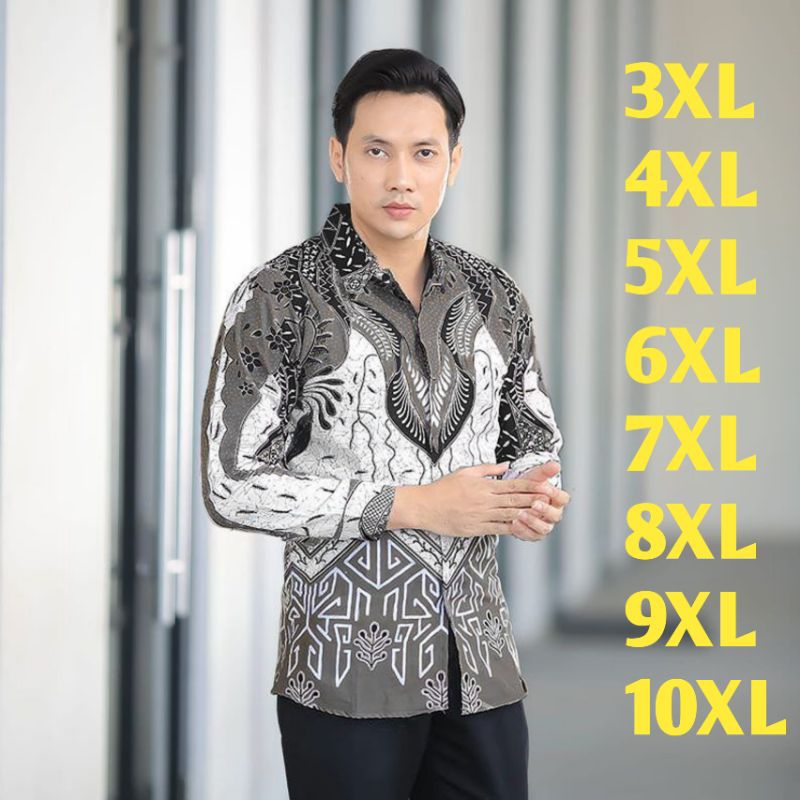 Jual Kemeja Batik Lengan Panjang Jumbo Mahameru Seragam Batik Pria Big