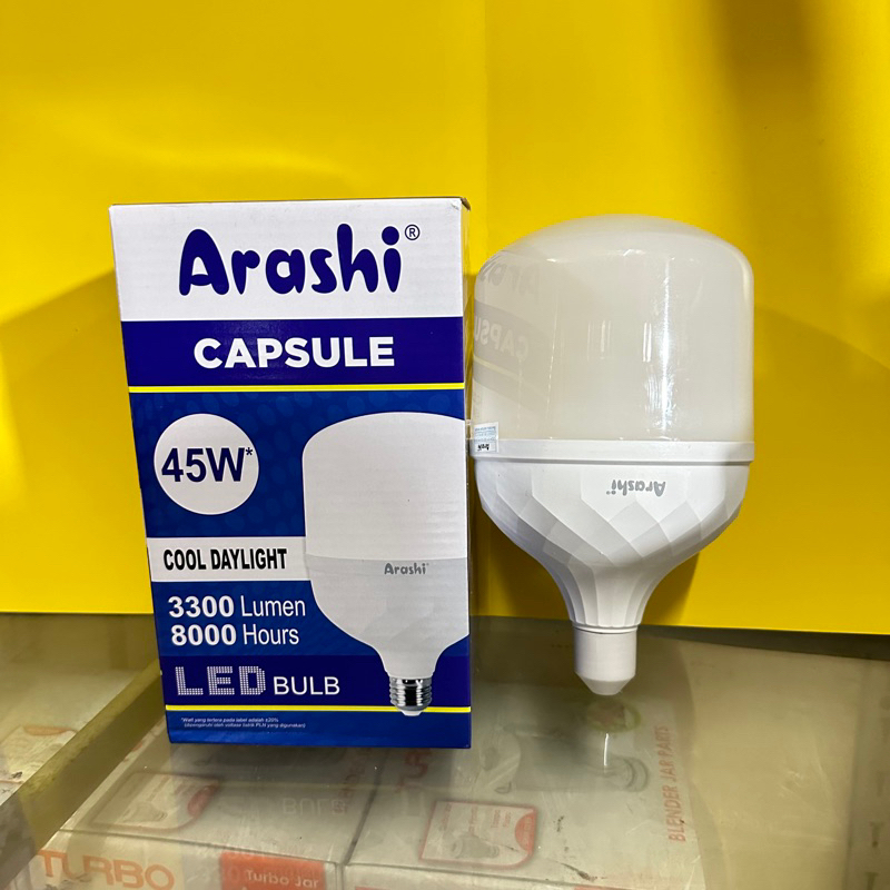 Jual Arashi Capsule LED 10 15 20 30 40 45 Watt Bohlam LED Hemat