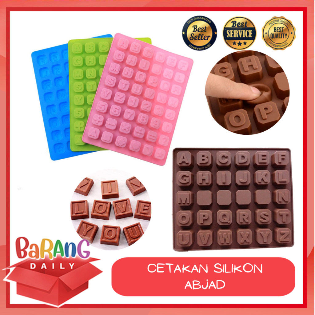 Jual CETAKAN SILIKON ABJAD HURUF PUDDING JELLY COKELAT COKLAT ES BATU