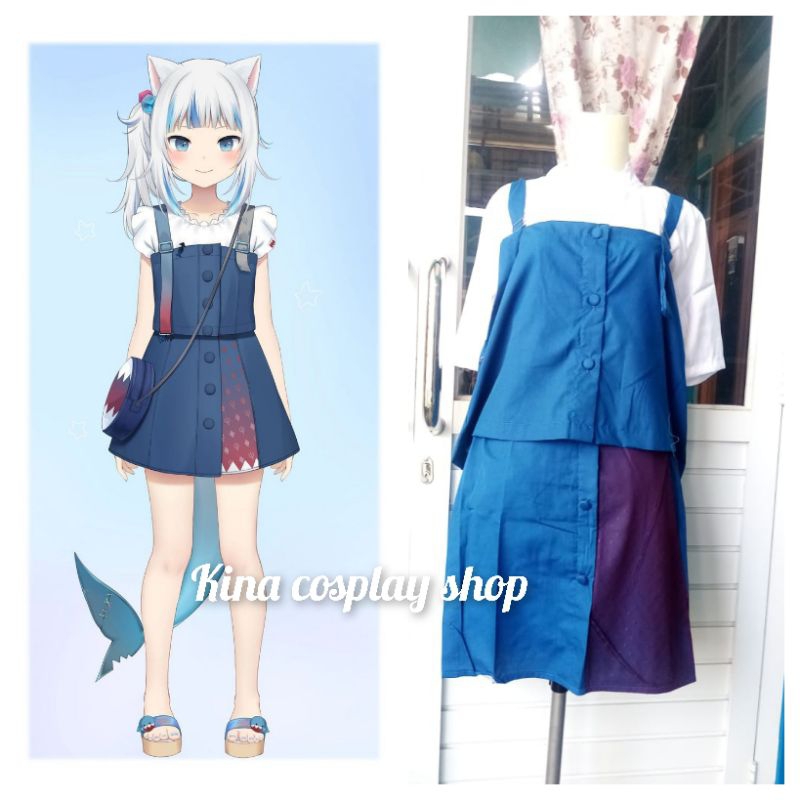 Jual Hololive Vtuber Youtuber Gawr Gura Cat Shark Ver Cosplay Costume