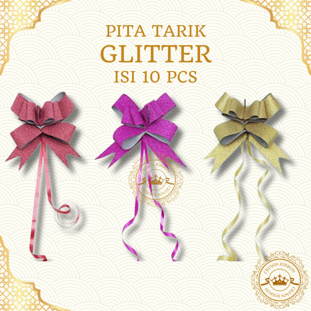 Jual Pita Tarik Gliter Pita Serut Pita Glitter Pita Buket