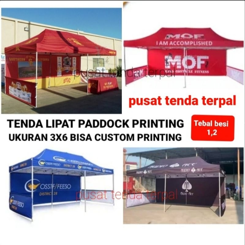 Jual Tenda Lipat Paddock Ukuran X Bisa Custome Cetak Printing