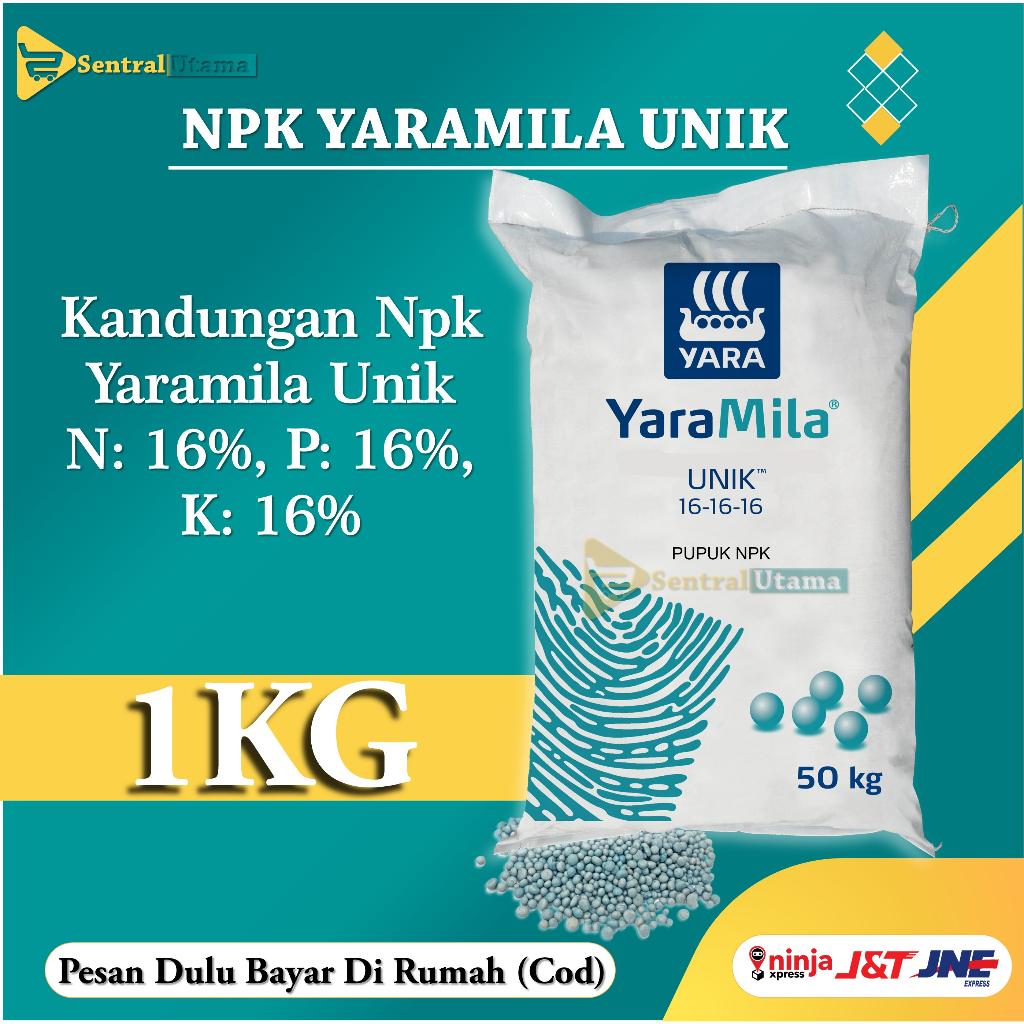 Jual PUPUK NPK YARAMILA UNIK 16 16 16 REPACK 1KG NPK YARAMILA MUTIARA