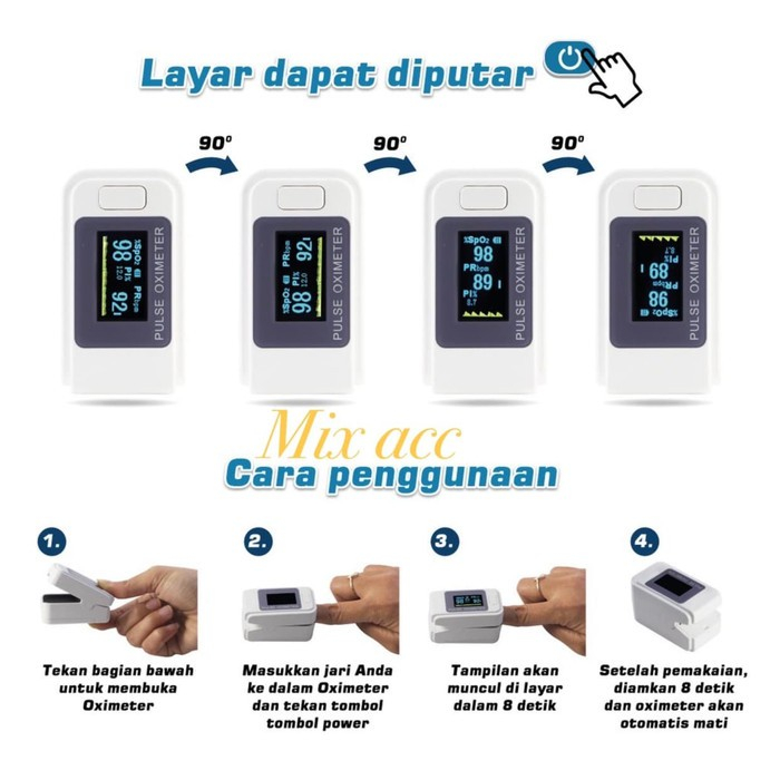 Jual Fingertip Pulse Oximeter Oxymeter Alat Ukur Detak Jantung