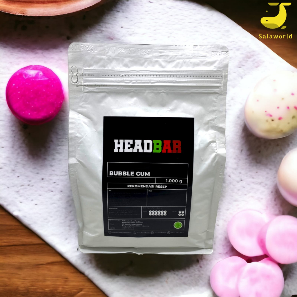 Jual HEADBAR Powder Bubble Gum 1000 G Bubuk Minuman Rasa Permen Karet