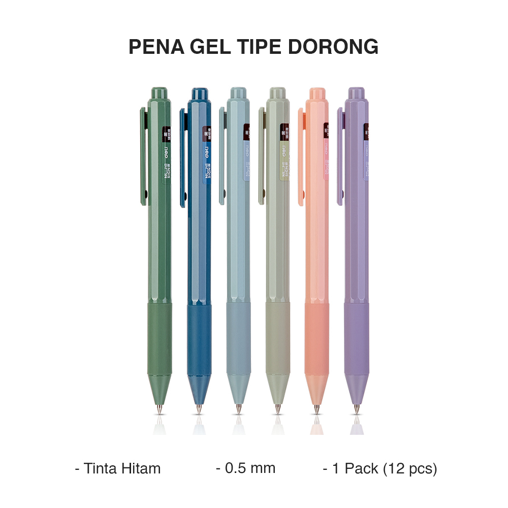 Jual Perpcs Deli Nusign Gel Pen Pulpen Gel Cetek Mm Tinta Hitam