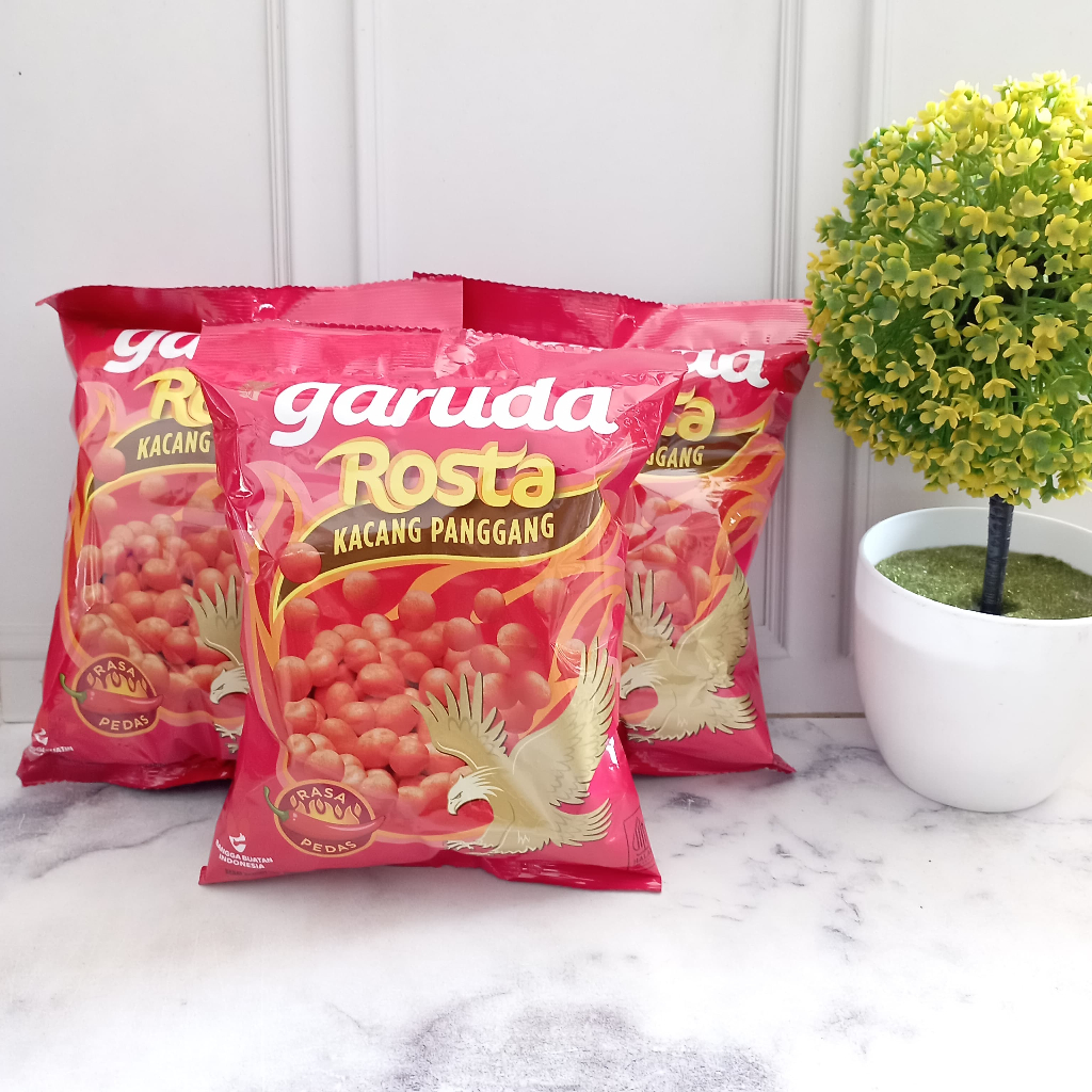 Jual KACANG PANGGANG GARUDA ROSTA PEDAS 90 GRAM Garuda Rosta Kacang