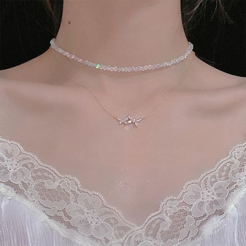 Jual Cinderella Crystal Necklace Kalung Beads Kristal Manik Manik