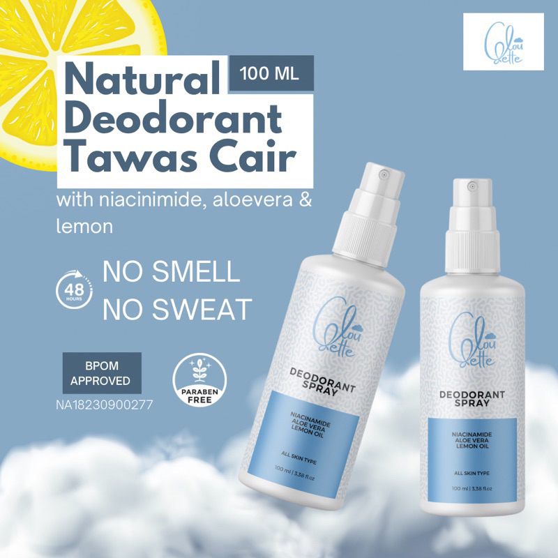 Jual Deodorant Spray Cloudette Natural Penghilang Bau Badan Shopee