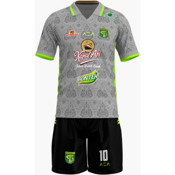 Jual Jersey Persebaya Away Abu Full Printing Premium Gratis