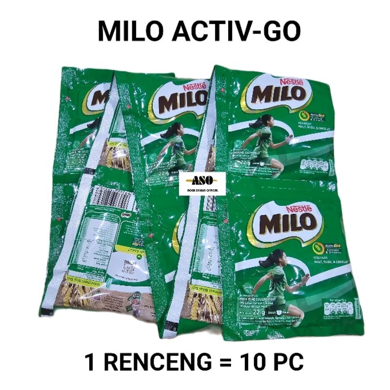 Jual MILO Activ Go Susu Bubuk Sachet 22 Gr RENCENG ISI 10 Shopee