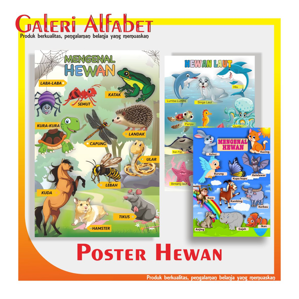 Jual POSTER HEWAN BINATANG BINATANG EDUKASI HEWAN Shopee Indonesia