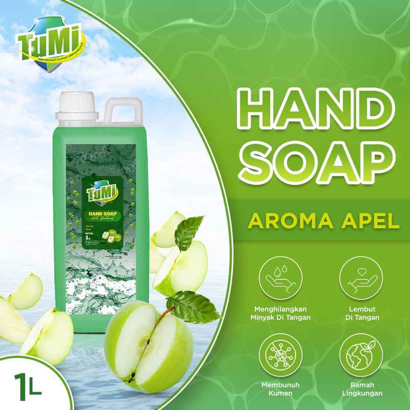 Jual Sabun Cuci Tangan Antibacterial Jerigen Liter Wangi Aroma Apel