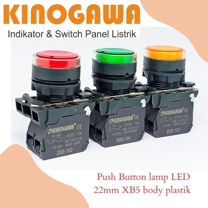 Jual Push Button Lampu Led Mm Xb Kinogawa Body Plastik Shopee