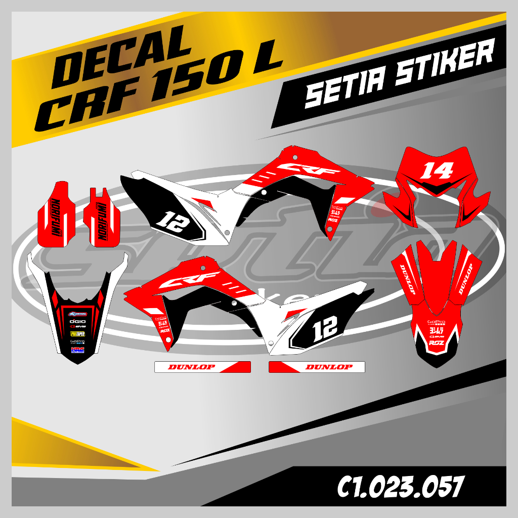 Jual DECAL CRF 150 L MERAH PUTIH SUPERMOTO TRAIL DESAIN BEBAS