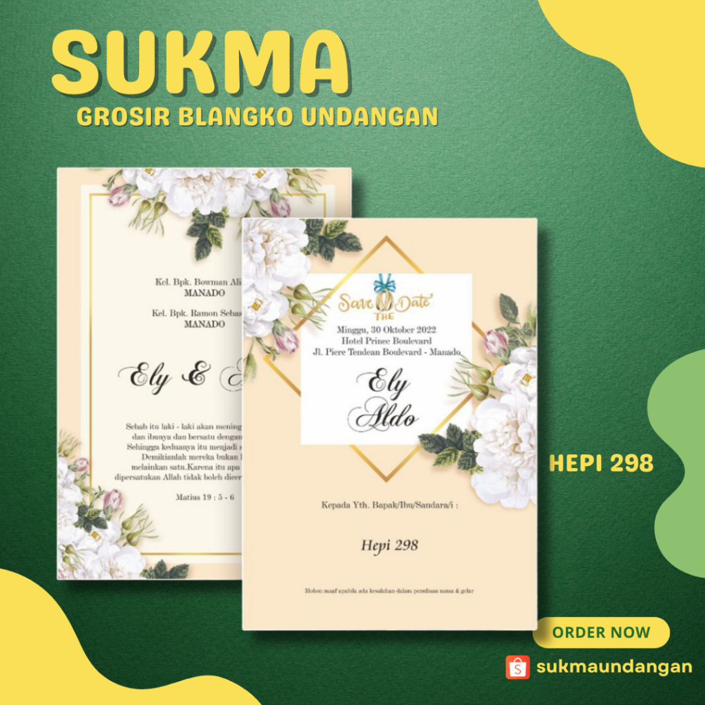 Jual KERTAS BLANGKO UNDANGAN NIKAH MURAH HEPI 298 SUKMA UNDANGAN