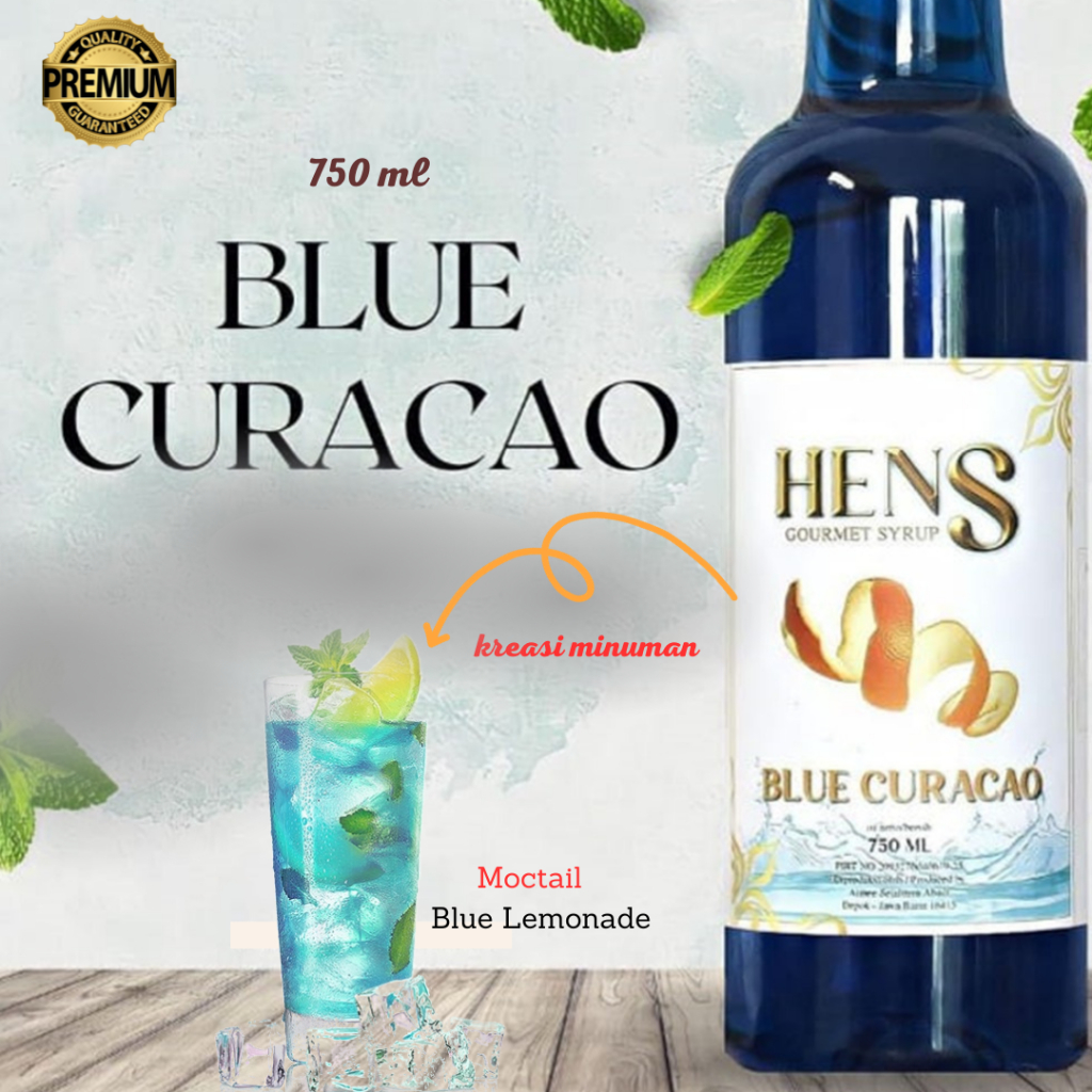 Jual Hens Gourmet Syrup Blue Curacao Sirup Rasa Blue Curacao Ml