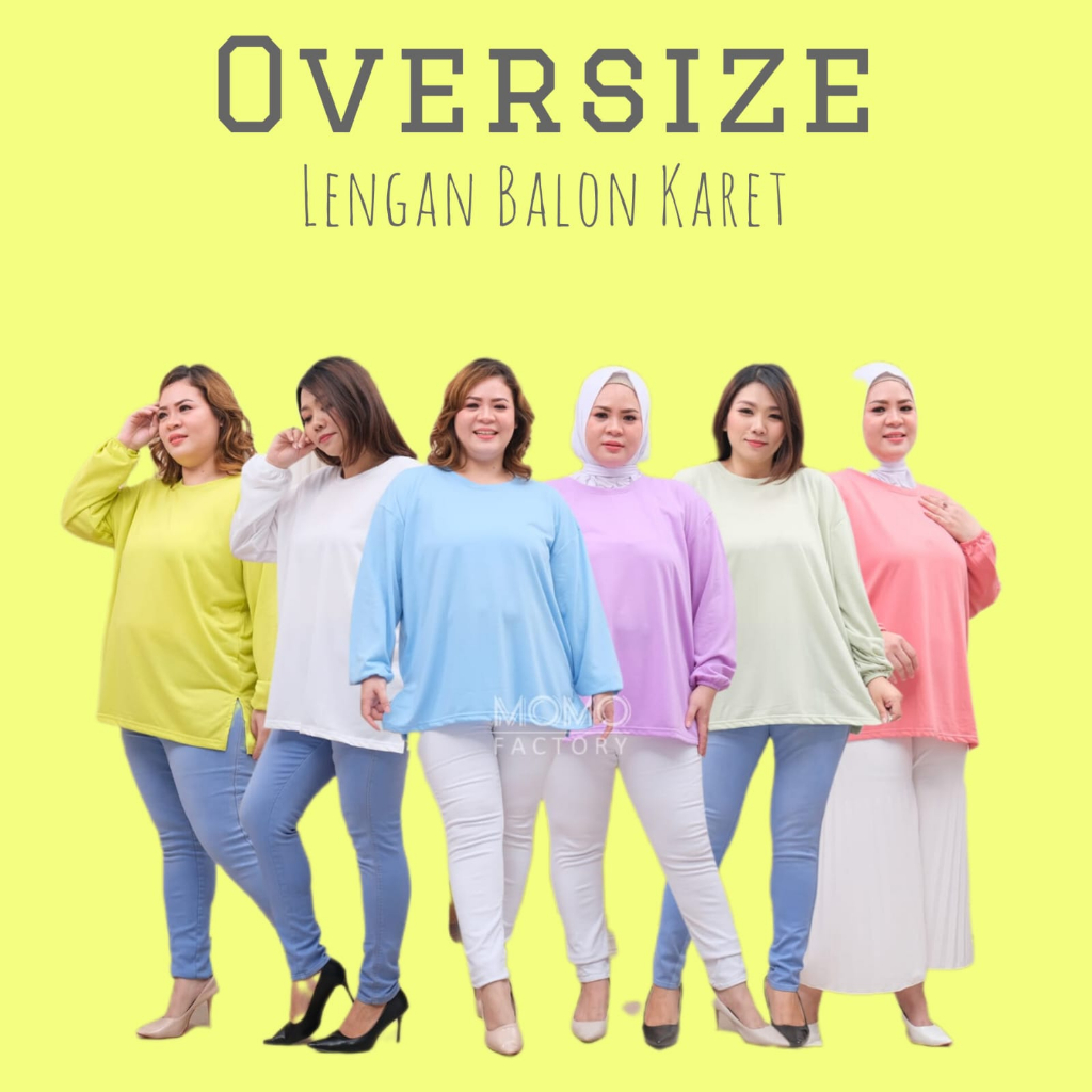 Jual Momo Oversize Atasan Jumbo Lengan Panjang Karet Ld Cm