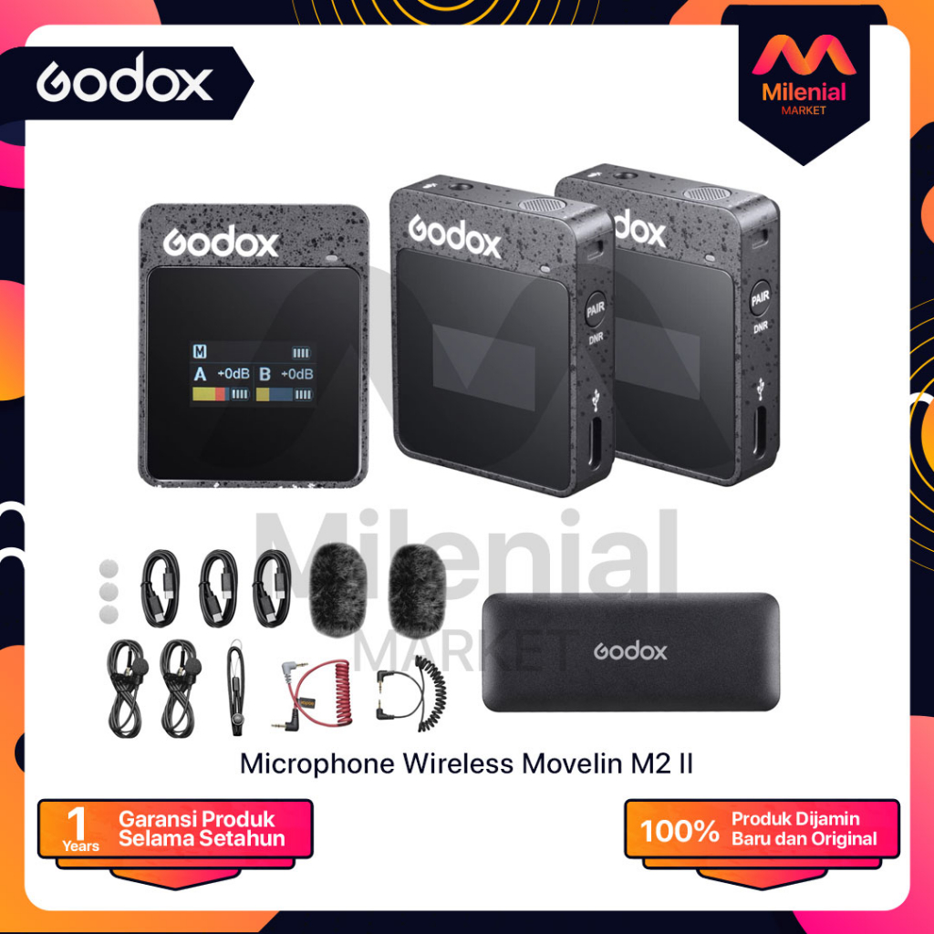 Jual Godox MoveLink II M2 Compact 2 Person Wireless Microphone System