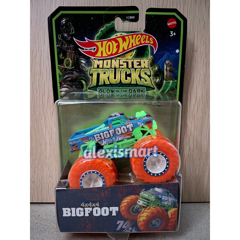 Jual Hot Wheels Monster Trucks Glow In The Dark Bigfoot Skala Truck