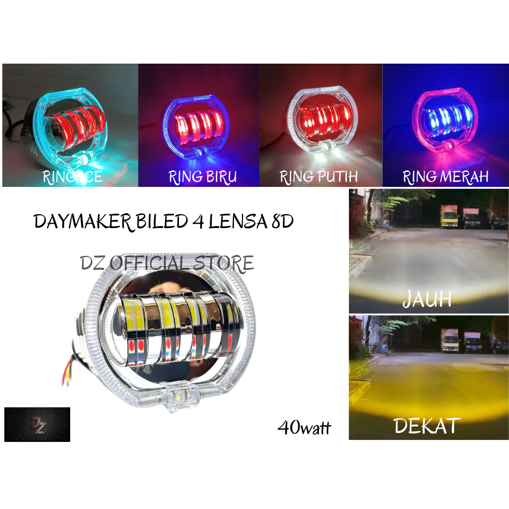 Jual Lampu Tembak Depan New Daymaker Biled Projie Set Shroud Inch