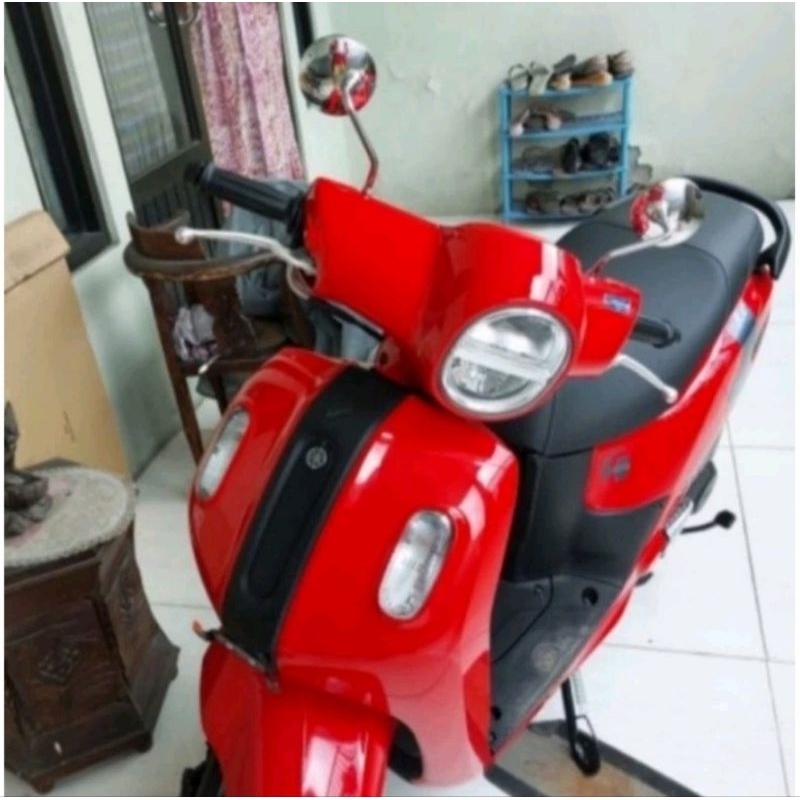 Jual Spion Bulat Chrome Pnp Fazzio Fino Mio Vespa Scoopy Shopee Indonesia