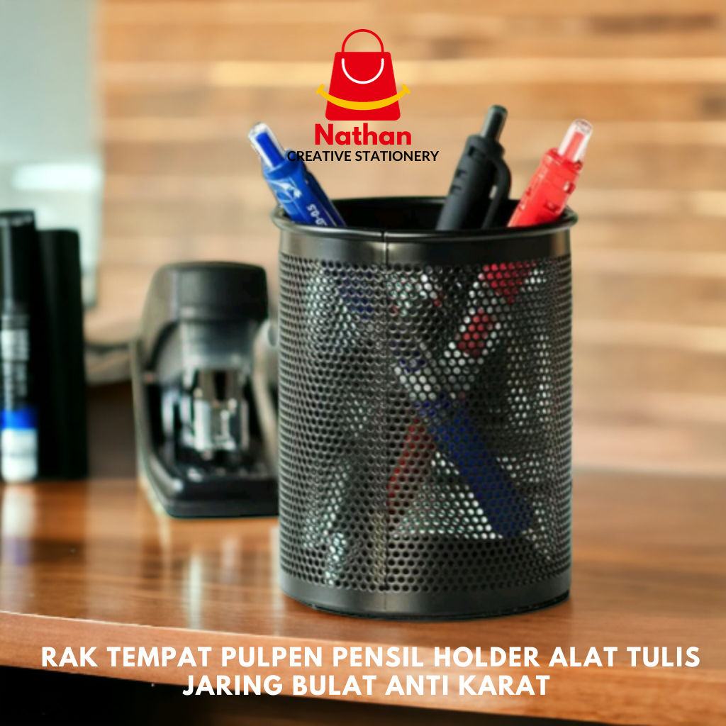 Jual Rak Tempat Pulpen Pensil Holder Alat Tulis Jaring Bulat Anti Karat