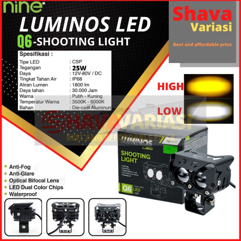 Jual Lampu Sorot NINE LUXIMOS LUMINOSLED R9 Q6 Shooting Light White