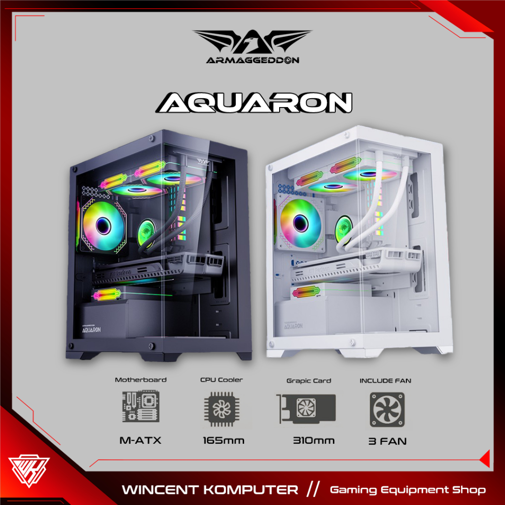 Jual Armaggeddon Aquaron Casing PC Gaming M Atx Shopee Indonesia