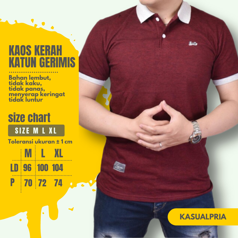 Jual Kasualpria Polo Shirt Pria Lengan Pendek Pria Polos Kerah Kaos