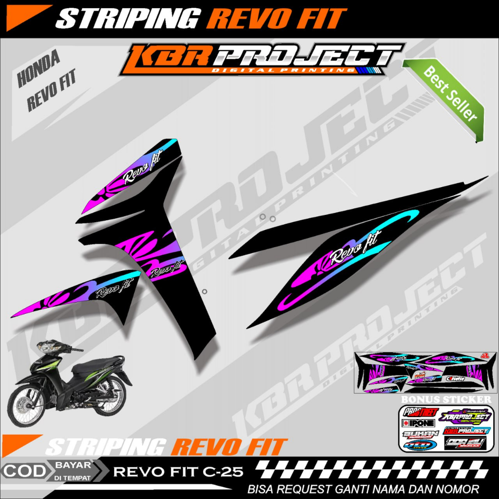 Jual Revo Fit Stiker Striping Motor Keren Lis Variasi Revo Fit Stiker