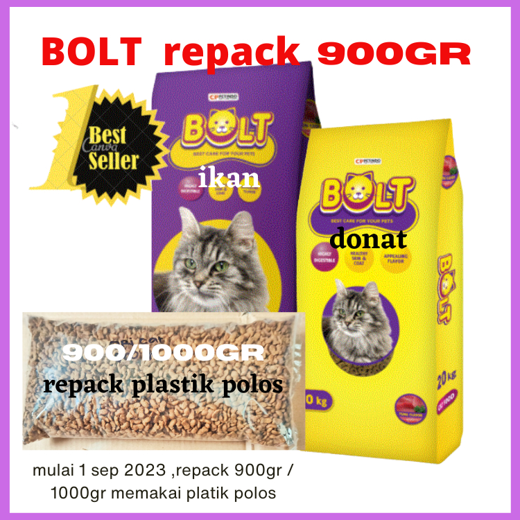 Jual Bolt Tuna Repack No Kg Makanan Kucing Dewasa Dry Cat Food Adult