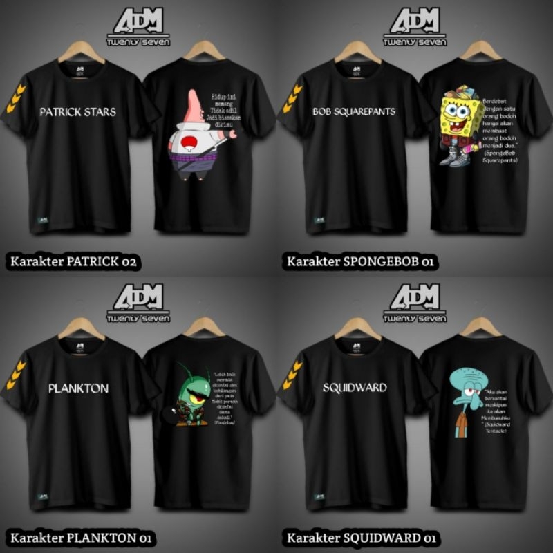 Jual Tshirt Karakter SPONGEBOB Kaos Distro Kata Kata Spongebob Kaos